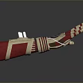 Robot Character With Bionic Mechanical Arm Featuring Red Silver Joints And Finger Structure