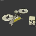 Medical Instrument Featuring Dual White Discs Central Sphere Yellow Scale And Open Component Box