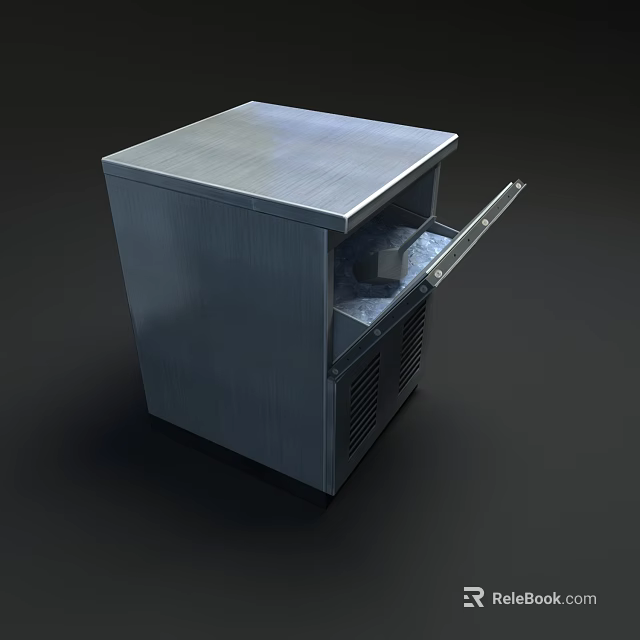 Stainless Steel Drawer Style Freezer With Ice Storage For Commercial Use 3d model 