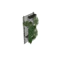 Vertical Hanging Potted Plants With Lush Green Leaves On Striped Wall Design