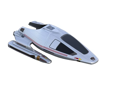 Futuristic Silver Fighter Jet With Sleek Aerodynamic Design And Cockpit 3d model