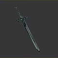 Medieval Decorative Sword With Ornate Handle And Sharp Metal Blade 3d model