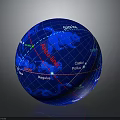 Blue Globe Featuring Latitude Longitude Lines Equator Polaris Arctic And Antarctic Circles