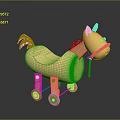 Children's Wooden Rocking Horse With Wheels Rope Detail And Light Wood Color