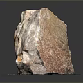 Natural Raw Stone Specimen On Display Base With Measuring Scale And Brown White Texture