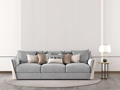 modern three-seat sofa double sofa 3d model