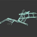 Modern Abstract Metal Sculpture Structure With Intricate Geometric Frame On Black Background