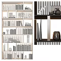 Modern Bookcase Interior Design With Shelves Books Decorative Vases Sculptures And Frames