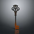 Ornate Decorative Key With Intricate Metal Craftsmanship And Vintage Design