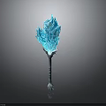 Ice Crystal Torch With Blue Flaming Light And Decorative Silver Base