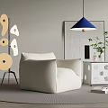 Gervasoni Modern Single Sofa Lazy Sofa Floor Lamp Side 3d model