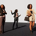 Women In Different Professional Attire With Crossed Arms Holding Documents And Gesturing