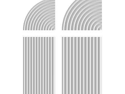 Modern Wall Design With Curved Stripes And Vertical Line Patterns 3d model