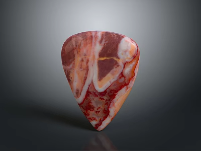 Unique Wood And Stone Decorative Sculpture With Red White Orange Marble Texture And Shape 3d model