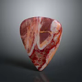 Unique Wood And Stone Decorative Sculpture With Red White Orange Marble Texture And Shape