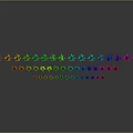Cartoon Scene With Vibrant Rainbow Colored Flowers Arranged In Cheerful Line