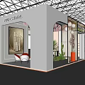 Modern Exhibition Booth Design With Glass Facade Green Plants And Professional Signage