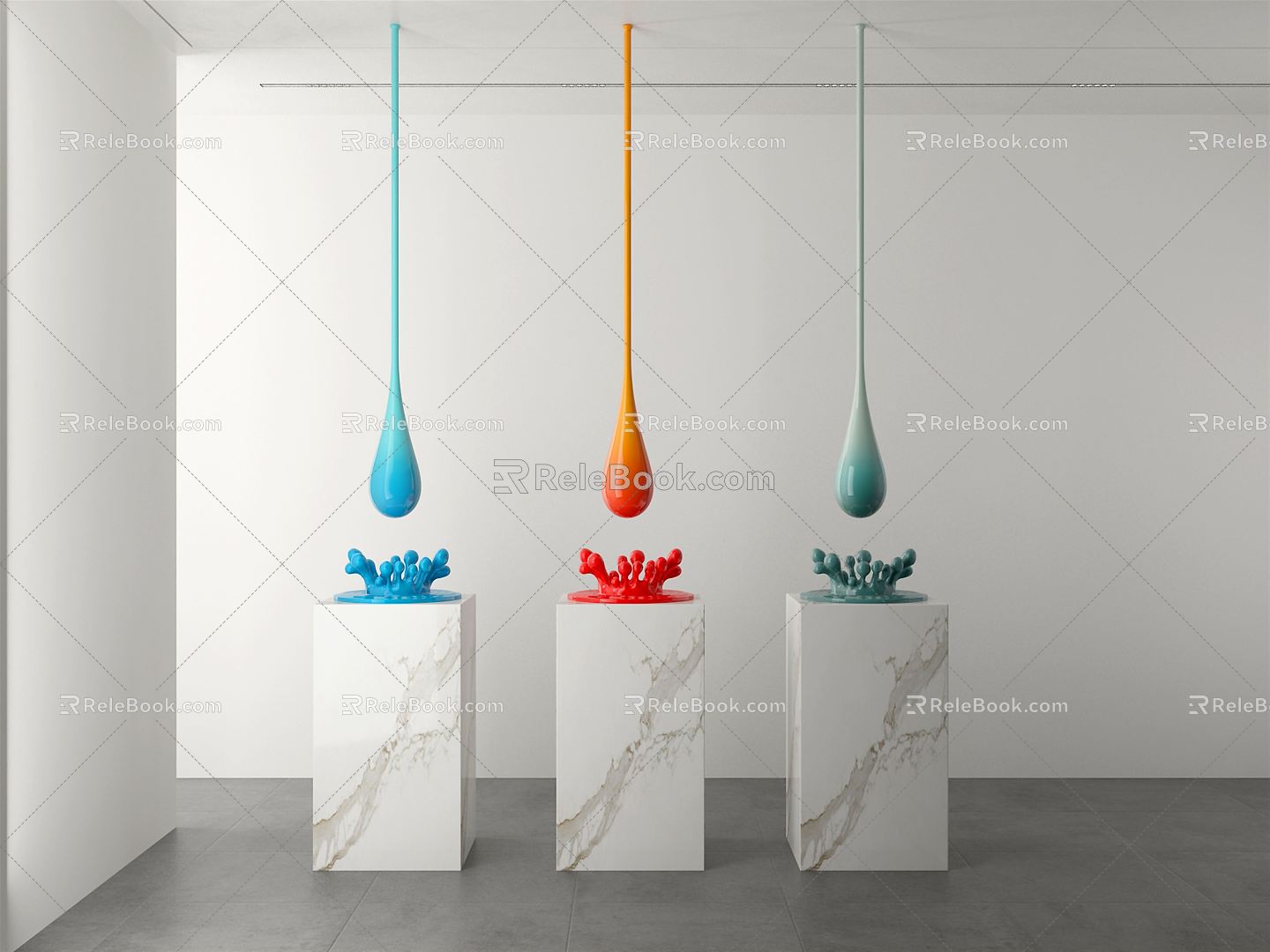 Modern Sculpture Gradient Water Drop Sculpture 3d model