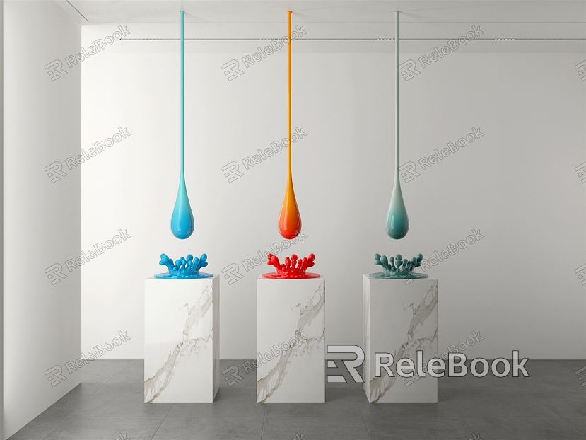 Modern Sculpture Gradient Water Drop Sculpture model