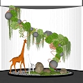 Modern indoor landscape landscaping plant art installation 3d model