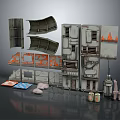 Industrial Style Modular Scene Building Components With Vents Pipes And Panels