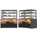 Multi Layer Bakery Display Shelves with Pastries and Vibrant Cartoon Decorations
