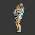 Happy Family Of Three With Pregnant Mother Father Holding And Child Standing