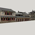 Traditional Chinese Ancient Architecture With Tiled Roofs Overhanging Eaves And Classic Layout Design
