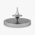 Metallic Conical Decorative Pieces In Silver Gold Copper Colors Arranged On Base With Standalone Design