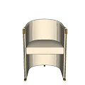Modern Cream Upholstered Single Sofa With Metal Accents And Armrest Design