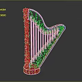 Modern Harp Classical Harp Ancient Harp Western Musical Instrument 3d model
