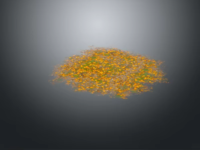 Clustered Yellow And Green Small Dots On Gray Background With Light Source 3d model