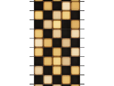 Elegant Luxury Chandelier Featuring Golden Brown Square Geometric Pattern for Modern Home Interior 3d model