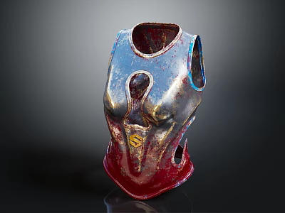 Unique Metallic Red Silver Vase With Artistic Holes As Decorative Household Item 3d model