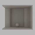 Modern Tile Wall Component Featuring Light Colored Grid Pattern And Decorative Sphere