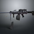 Tactical Military Rifle With Sniper Scope Magazine Barrel And Bullet