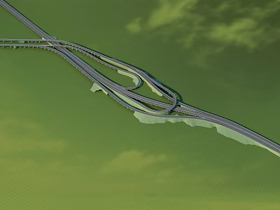 Modern road height highway 3d model