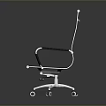 Modern Black Mesh Armchair With Metal Armrests And Rolling Base Design