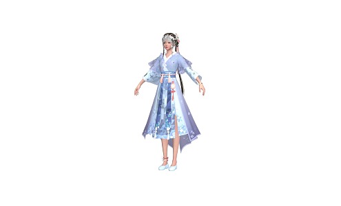 The next era PBR game realistic xianjian wonder biography qi Bai mo Qing 2K with bone skin can do action 2018227189 3d model