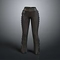 Stylish Modern Leather Pants With Side Lace Up Details And Slim Fit Design