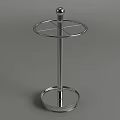 Sleek Stainless Steel Bar Stool With Round Base And Circular Seat Design