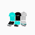Stylish Modern T shirts With ONE ENVIRONMENT Print Blue Green Black Light Gray And Sneakers