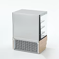 Commercial Display Refrigerator with Glass Door Multiple Shelves and Wooden Base for Food