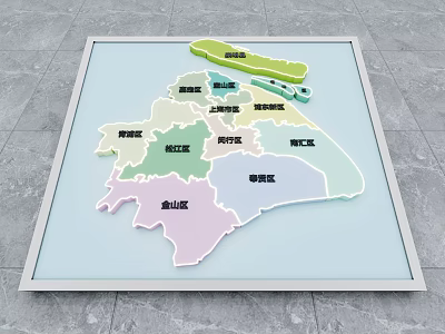 Regional Map Activation Device Featuring Colored Zones And Labeled Areas On Display Platform 3d model