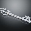 Intricate Metallic Fantasy Weapon With Decorative Blade Hilt Sharp Edges And Shiny Surface