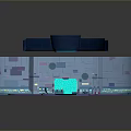Futuristic Control Room 3D Model With Circular Design Blue Purple Tones Control Panels And Screens