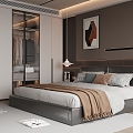 Modern Italian Double Bed 3d model