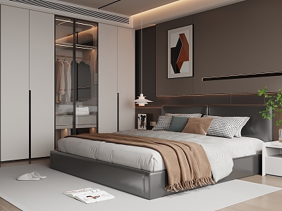 Modern Italian Double Bed 3d model