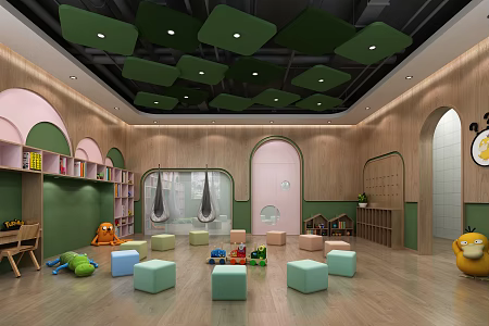 Modern Classroom Kindergarten Classroom Early Education Center Activity Room 3d model