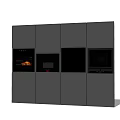 Sleek Modern Kitchen With Built-in Appliances In Gray Integrated Cabinet Design